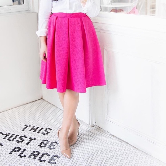 Embossed Chicwish Pink Skirt - Picture 2 of 5